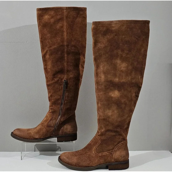 NEW Born Borman Over The Knee Boot Womens 7 Copper Suede Tall Round Toe Fall - Picture 2 of 15
